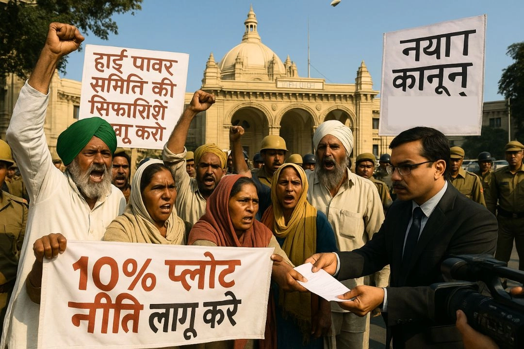 लखनऊ में नोएडा के किसानों का फूटा गुस्सा!