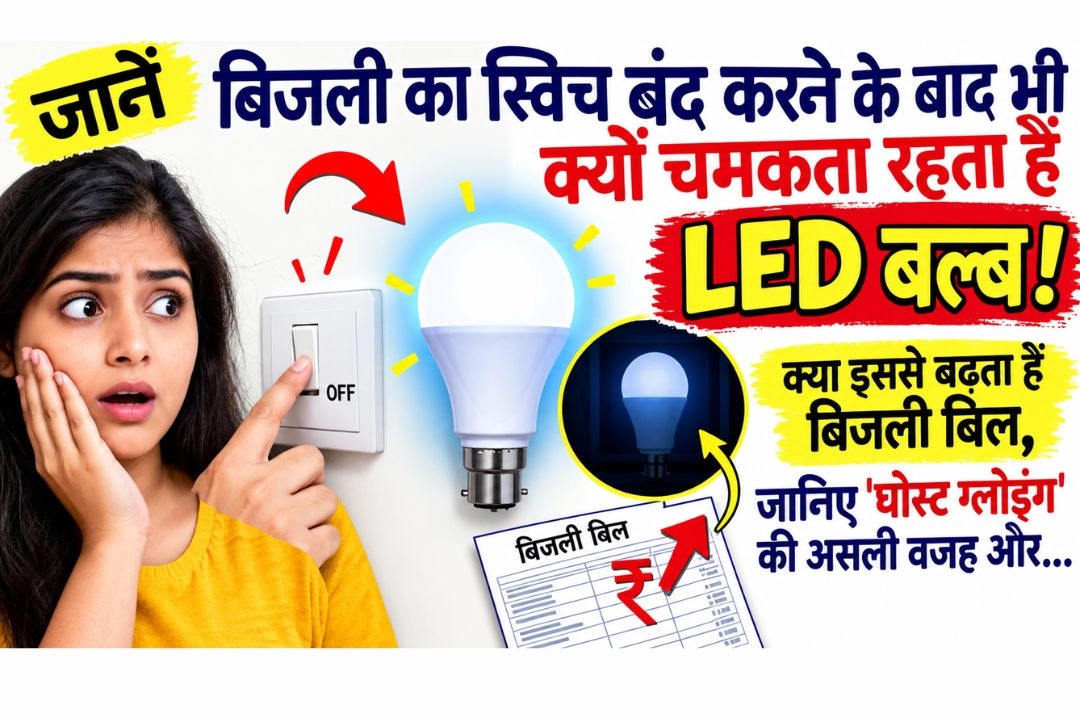 जानें बिजली का स्विच बंद करने के बाद भी क्यों चमकता रहता हैं LED बल्ब!