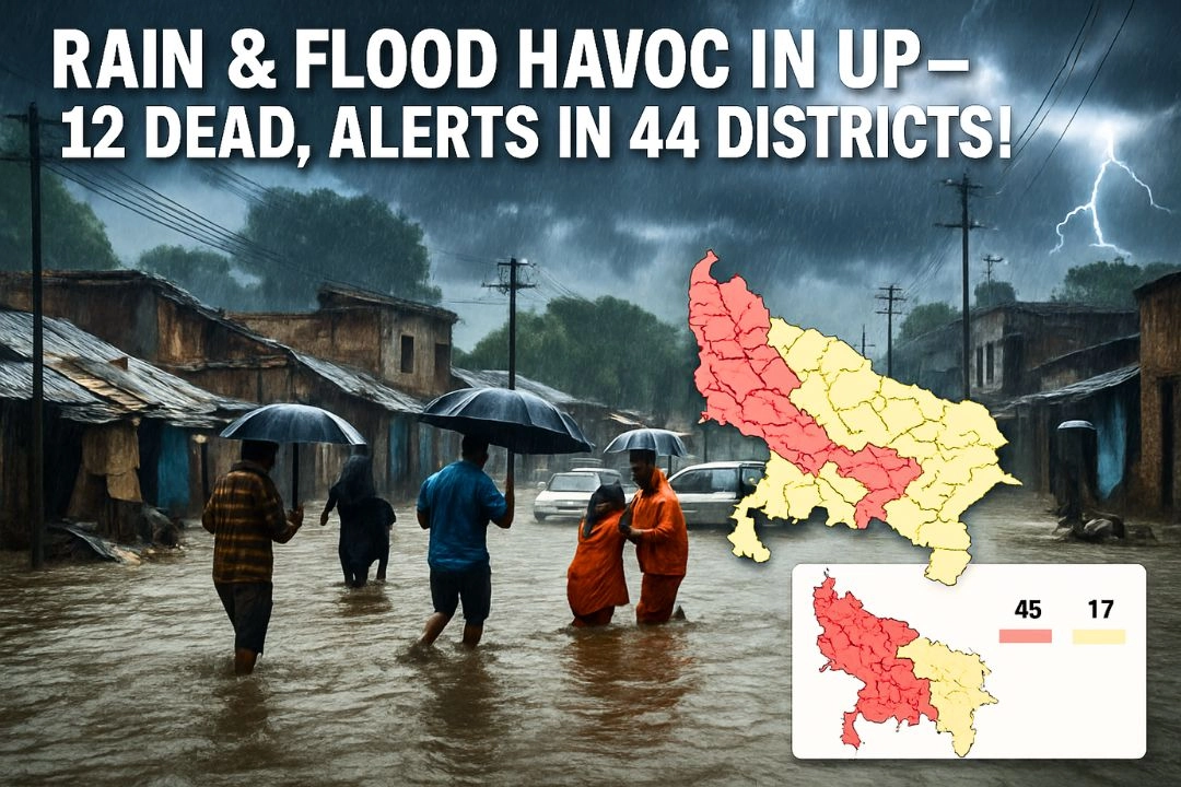 यूपी के 45 जिलों में बारिश-बाढ़ का कहर!