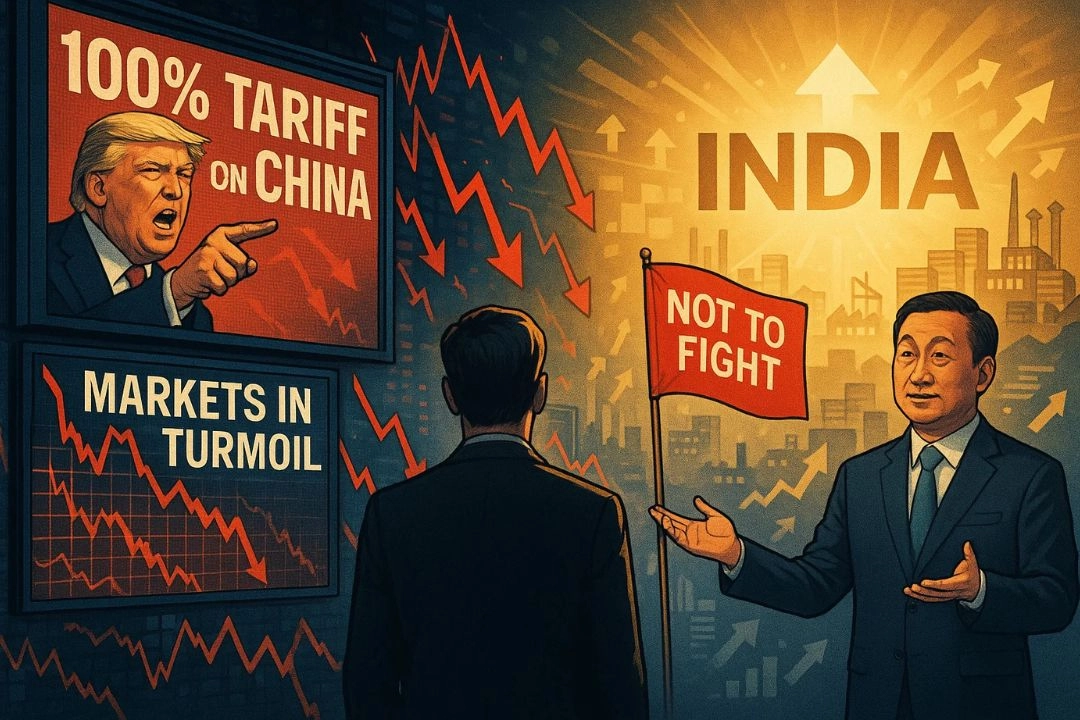 ट्रंप के चीन पर 100% टैरिफ अटैक से, वैश्विक बाजार में भूचाल!
