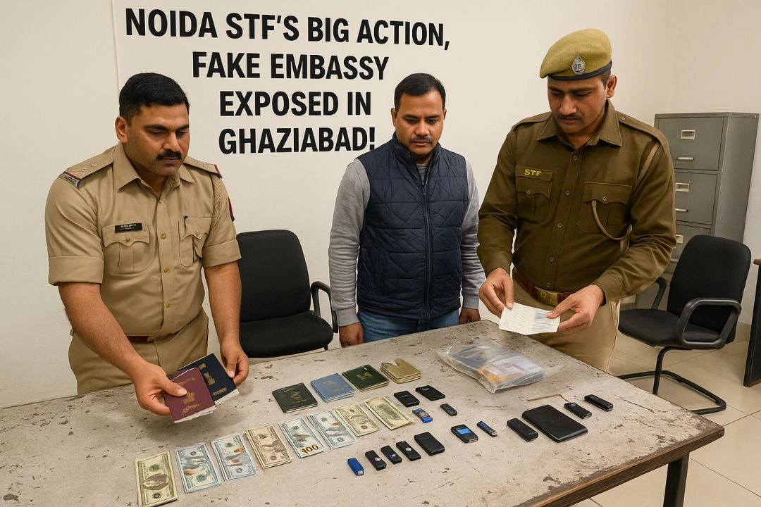 नोएडा STF की बड़ी कार्रवाई, गाजियाबाद में फर्जी दूतावास का पर्दाफाश!