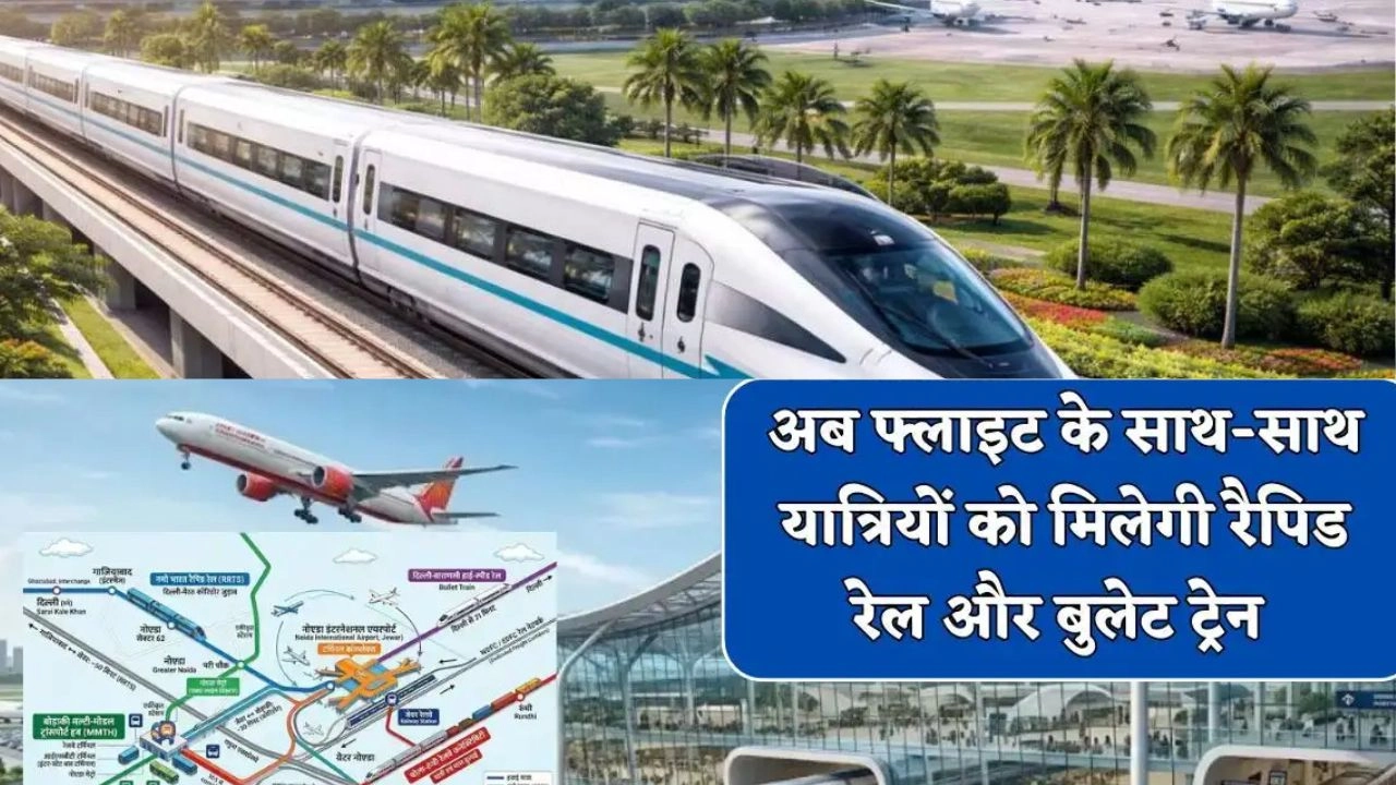 जेवर एयरपोर्ट; फ्लाइट के साथ बुलेट ट्रेन और रैपिड रेल जैसी सुविधाएं भी!
